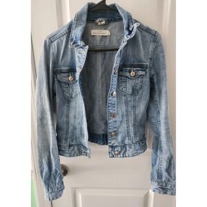 L.O.G.G. by H&M Button Up Denim Jean Jacket Women's Size 2 Blue Long Sleeve